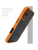 iPhone 16 Plus oranje transparant met schokbestendige bescherming