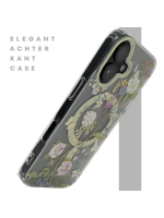iPhone 16 hoesje transparant met bloemenprint en MagSafe ring