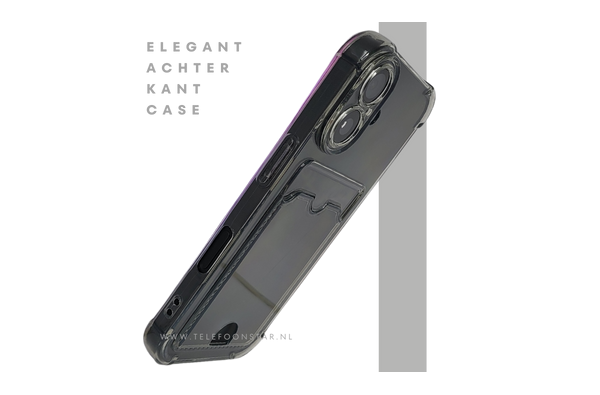 iPhone 16 hoesje transparant met kaarthouder en krasbestendige afwerking