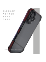 iPhone 16 hoesje transparant met rode accenten en schokabsorberende randen