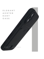 iPhone 17 hoesje zwart met kaarthouder en schokbestendige bescherming