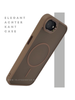 iPhone 16e Hoesje MagSafe Compatibel Bruin met Standaard, Schokbestendig