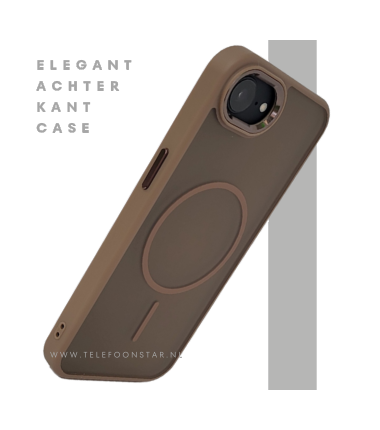 iPhone 16e Hoesje MagSafe Compatibel Bruin met Standaard, Schokbestendig
