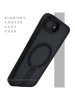 iPhone 16e Hoesje MagSafe Compatibel Zwart met Standaard, Schokbestendig