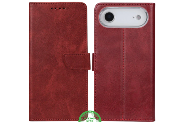 iPhone 17 Air Bookcase Hoesje Rood - Wallet Case met Standfunctie & Pasjeshouder