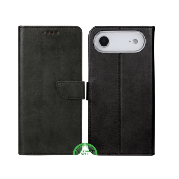 Bookcase iPhone 17 Air Zwart – Klassieke Leren Look & Volledige Bescherming