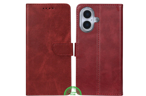 iPhone 17 Bookcase Hoesje Rood – Luxe Wallet Case met Standaard & Pasjeshouder