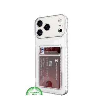 Transparant iPhone 17 Pro / Pro Max Hoesje met Kaarthouder – Handig Opbergvak
