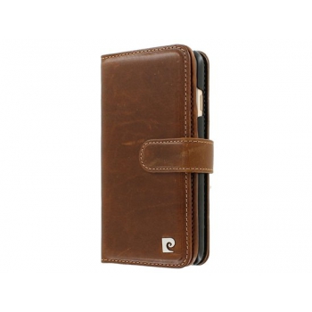 iPhone 8 Origineel Luxe Book Case Hoesje 100% Leer Donker Bruin