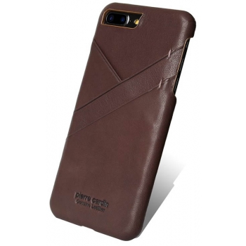 iPhone 8 Plus Origineel Luxe Back Cover 100% Leer Donker Bruin