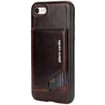 iPhone 7 Plus Origineel Luxe Back Cover Pas 100% Leer Donker Bruin