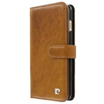 iPhone 7 Plus Origineel Luxe Book Case Hoesje 100% Leer Licht Bruin
