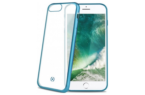 Doorzichtig Siliconen Hoesje Laser iPhone 8 blauw