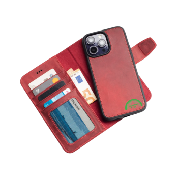 Bookcase Hoesje iPhone Rood – Lederen Look met Kaartvak