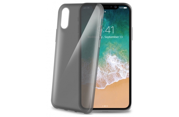 iPhone X Gelskin hoesje donker grijs