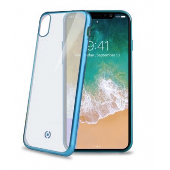 Doorzichtig Siliconen Hoesje Laser iPhone X blauw