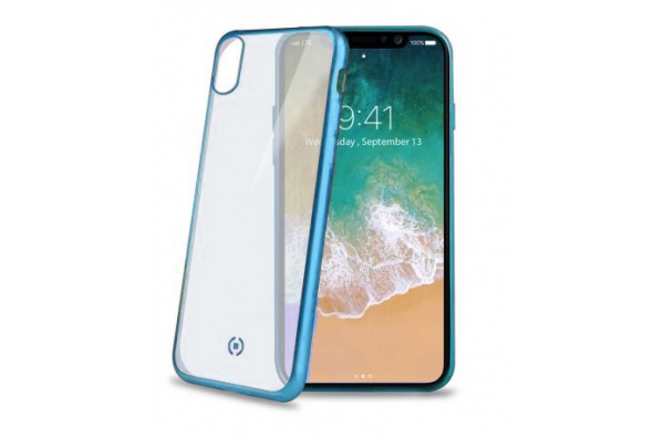 Doorzichtig Siliconen Hoesje Laser iPhone X blauw