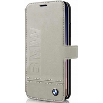 iPhone X BMW book case Echt Leer in Beige