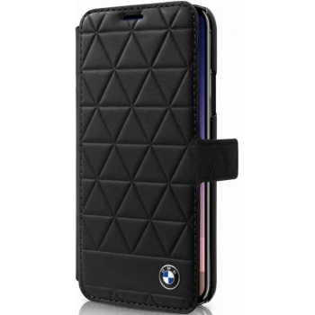 iPhone X BMW book case Echt leer hexagon