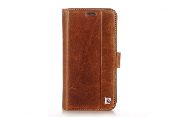 iPhone X Bookcase Pierre Cardin Echt leer Bruin