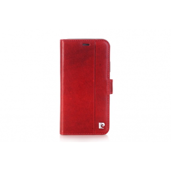 iPhone X Bookcase Pierre Cardin Echt leer Rood