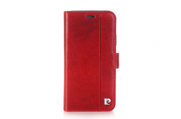 iPhone X Bookcase Pierre Cardin Echt leer Rood