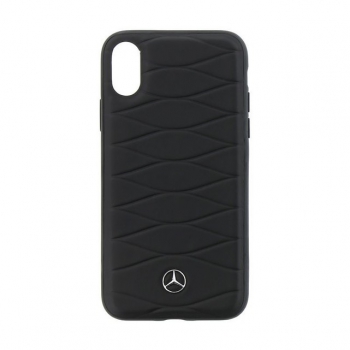 iPhone X hardcase Mercedes-Benz Echt leer Zwart