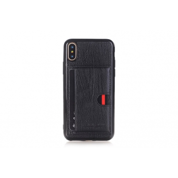 iPhone X backcover Pierre Cardin Echt leer in Zwart