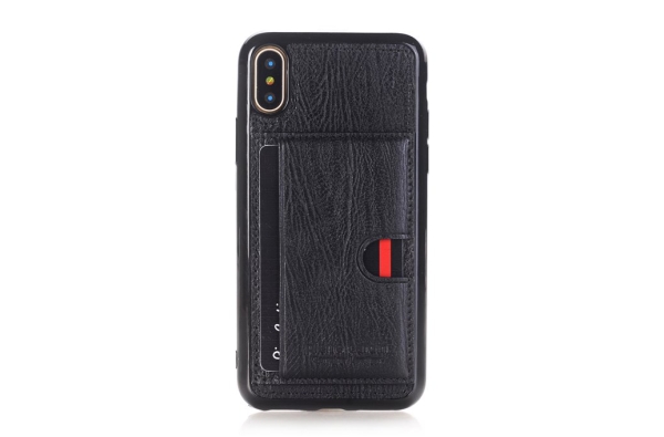 iPhone X backcover Pierre Cardin Echt leer in Zwart