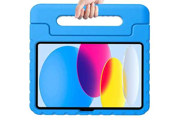 Stevige iPad Kids Hoes Blauw – met handvat en kickstand