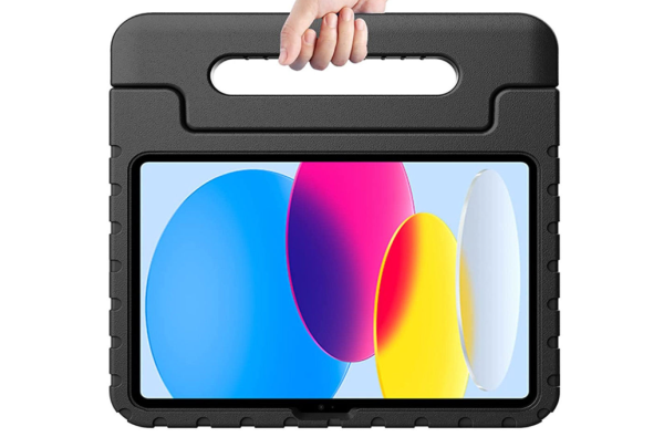 Stevige iPad Kids Hoes Zwart – met handvat en kickstand