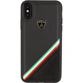 Apple iPhone XR Originele Lamborghini back cover Alcantara Zwart - Genuine Leather