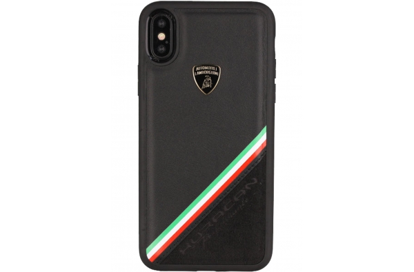 Apple iPhone XR Originele Lamborghini back cover Alcantara Zwart - Genuine Leather