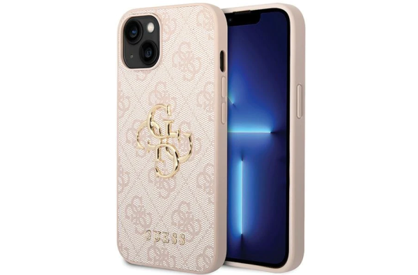 iPhone 15 Hardcase | Guess Gouden Logo | Backcover Roze