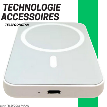 Draadloze Magnetische Powerbank met USB-C Telefoonstar PowerGrip