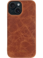 iPhone 15 100% Leer hoesje | Lederen Backcover | Minimalistisch | Cognac