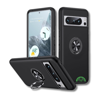 Hoesje voor Google Pixel 8 Zwart Anti-Drop Ring Armor