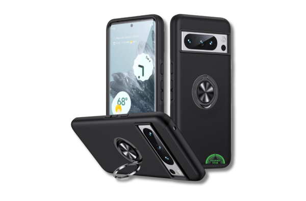 Hoesje voor Google Pixel 8 Zwart Anti-Drop Ring Armor