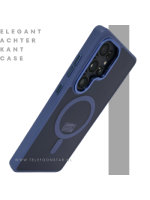 MagSafe Hoesje Transparant met Blauwe Randen Magnetisch Samsung Galaxy S25 Ultra