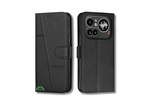 Nothing Phone 4a Pro Zwart Wallet Hoesje met Standaardfunctie 360 graden volledige bescherming