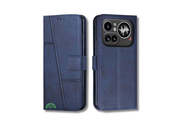 Nothing Phone 4a Pro Blauwe Bookcase Hoesje met Standaardfunctie 360 graden Dagelijks, zakelijk en priv&eacute;