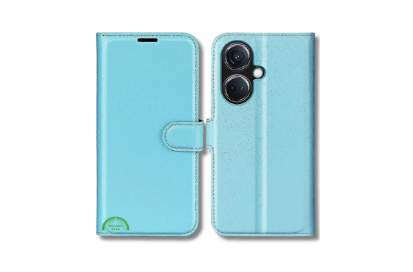 Hoesje voor Oppo A58 4G Lichtblauw Bookcase Premium kunstleer volledig
