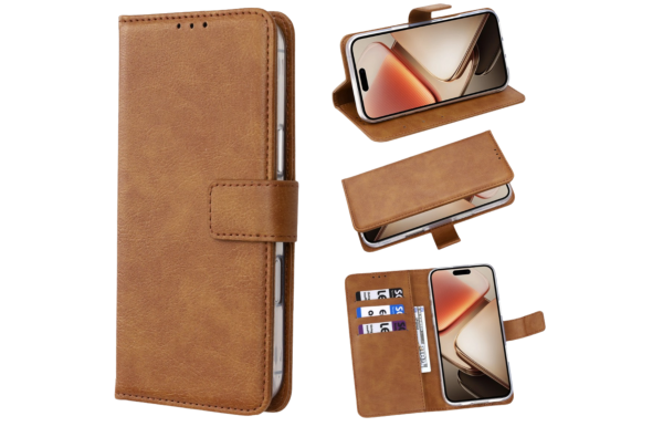 OPPO A6k Bruin Bookcase Hoesje met 3 Pasjesvakken en Briefgeldvak