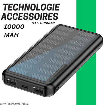 Solar Power Bank 10.000 mAh – Duurzame Zonnepaneel Powerbank