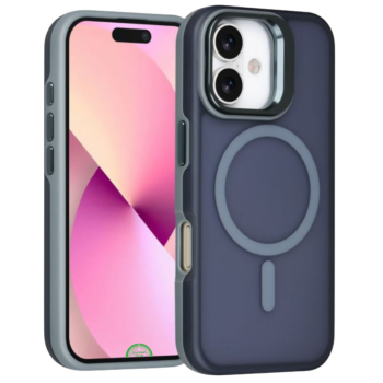 Hoesje voor iPhone 17 Slate Grey MagSafe Backcover met Stevige hard case achterkant 