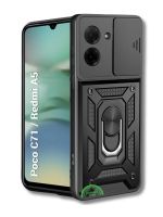 Hoesje voor Xiaomi Redmi A5 Zwart Slank ontwerp met Camera Slide Cover