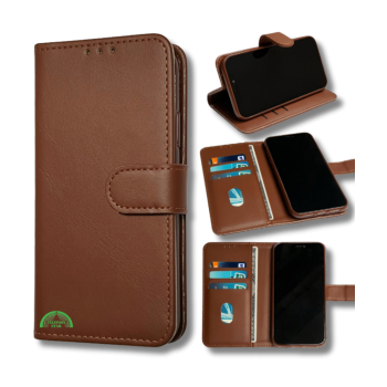 hoesje voor Xiaomi Redmi Note 13 Pro 5G bookcase Bruin SecureFlip Wallet Case