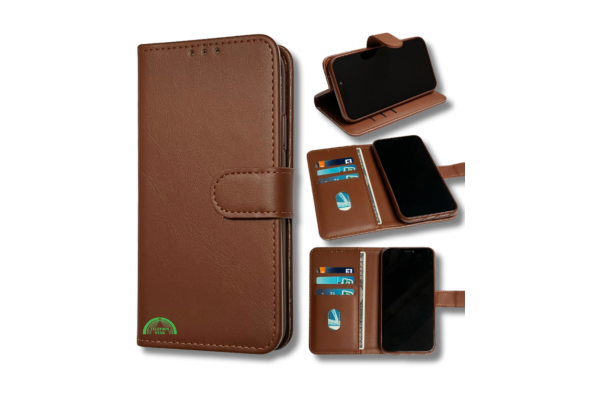 hoesje voor Xiaomi Redmi Note 13 Pro 5G bookcase Bruin SecureFlip Wallet Case