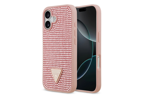 Guess Hoesje Roze Kristallen – Luxe Telefoonhoes met Logo