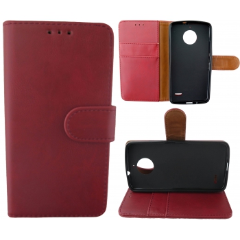 Motorola Moto E4 100% Leer Hoesje Rood